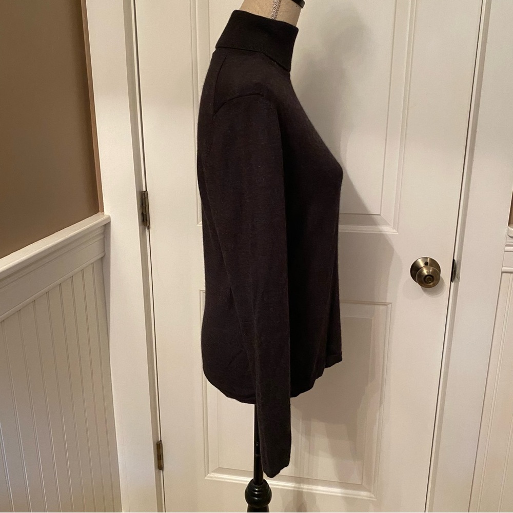 LANDS’ END SWEATER TURTLENECK DARK GRAY LONG SLEEVE WOOL BLEND SIZE S 6-8 - Picture 7 of 10
